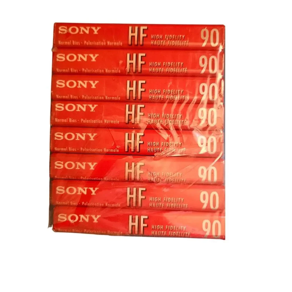 Sony HF 90 Min Blank Audio Cassette Tape 8 Pack Sealed Normal Bias High Fidelity